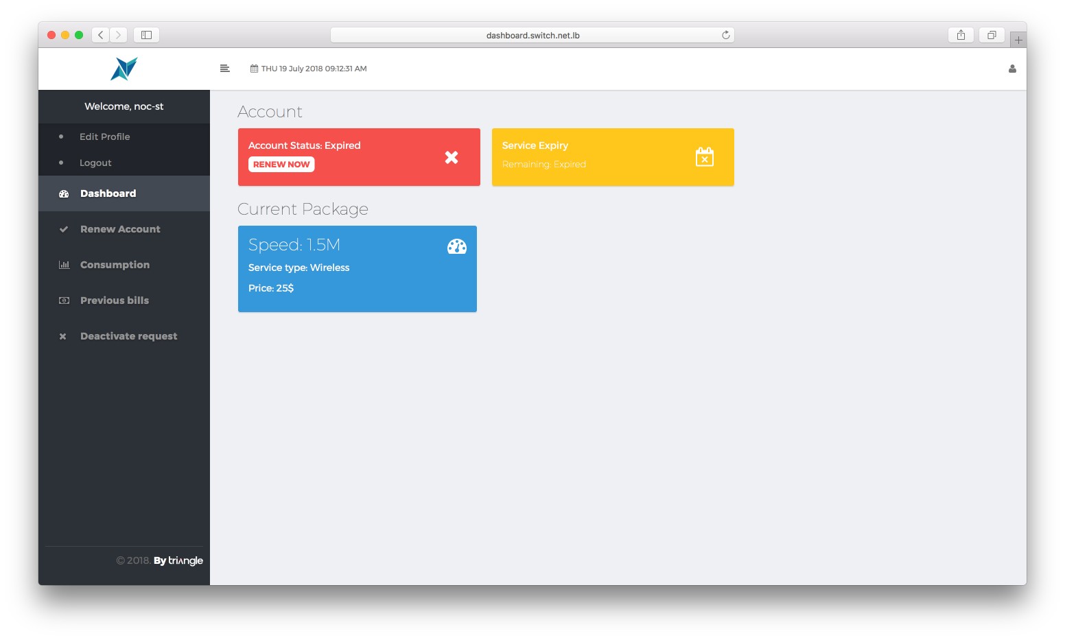 Switch Telecom Dashboard